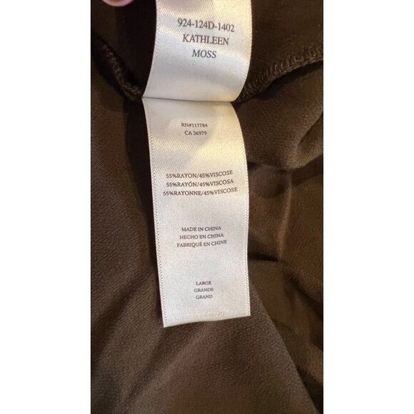 NEW Rails- Kathleen long sleeve dark moss satin Dress SIZE L - Picture 13 of 13